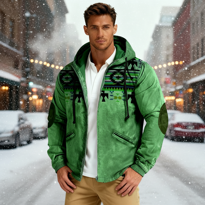 Drune | Jacke mit Kapuze und Einheimischem Druck