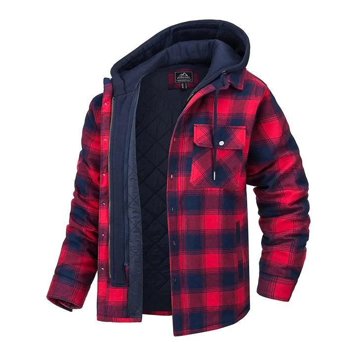 Drune | Karierte Jacke mit Kapuze für Herren