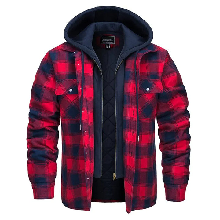Drune | Karierte Jacke mit Kapuze für Herren