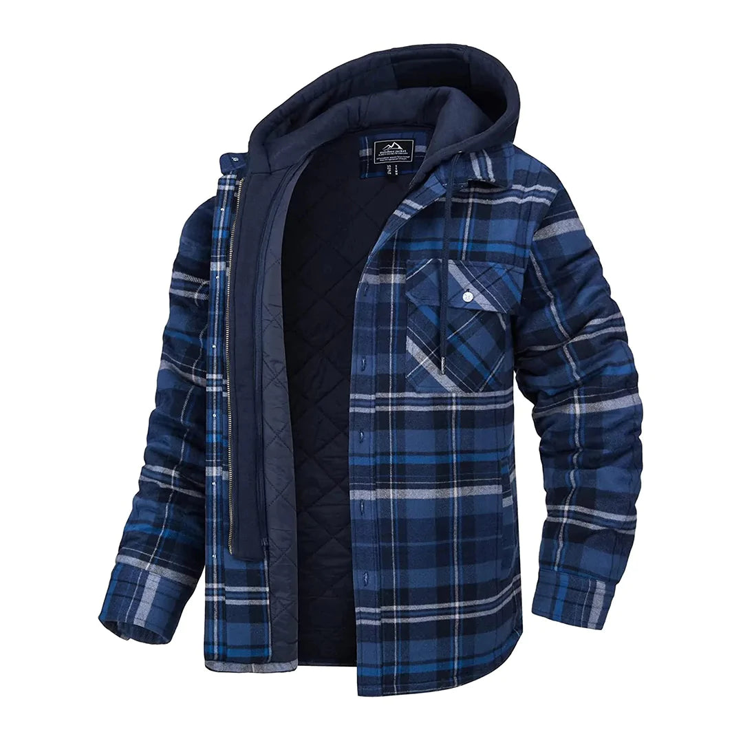 Drune | Karierte Jacke mit Kapuze für Herren