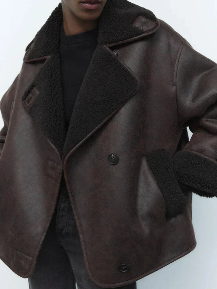 Drune | Vintage Kunstlederjacke für Frauen