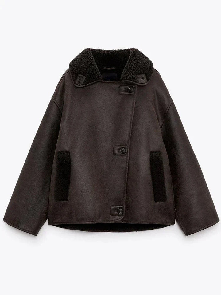 Drune | Vintage Kunstlederjacke für Frauen