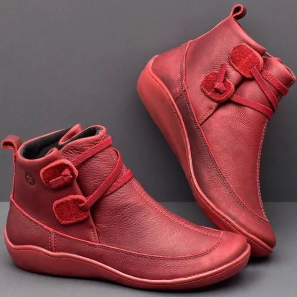Drune | Damen Vintage Casual Kurze Knöchelstiefel