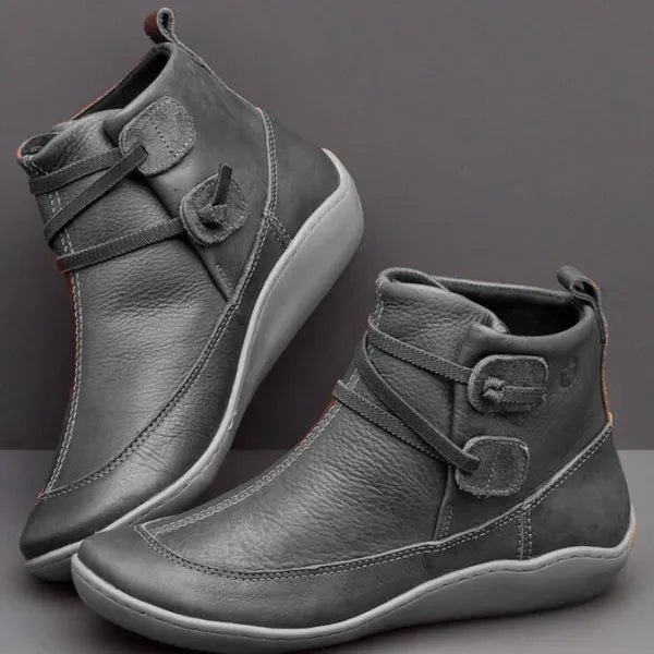 Drune | Damen Vintage Casual Kurze Knöchelstiefel