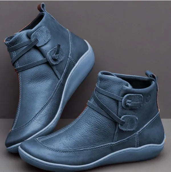 Drune | Damen Vintage Casual Kurze Knöchelstiefel