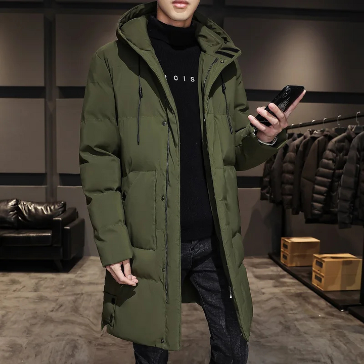 Drune | Herren Wintermantel Lang Winddicht mit Taschen