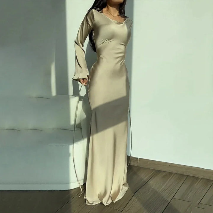 Drune | Satin Damen Maxikleid