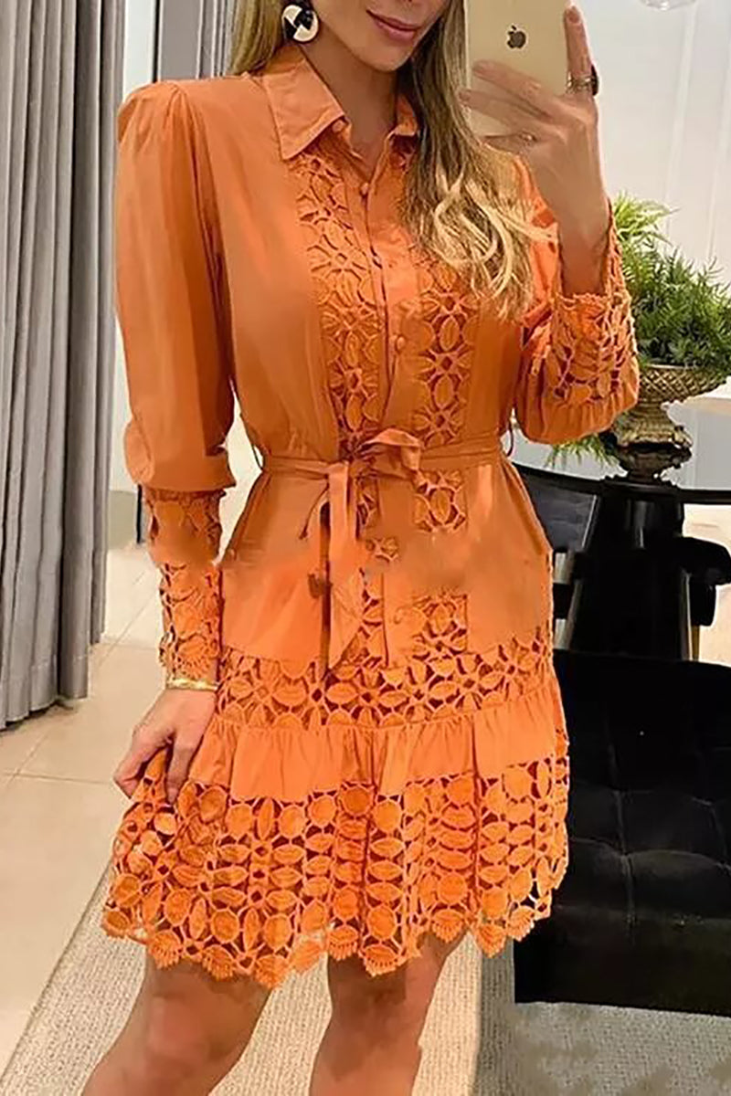 Drune | Eine Schüssel für Mich Selbst Spitzen Patchwork Shirt Kleid