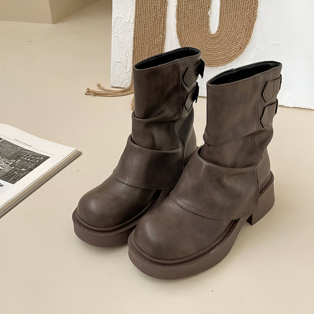 Drune | Stylische Western Cowgirl Boots mit Chunky Absatz