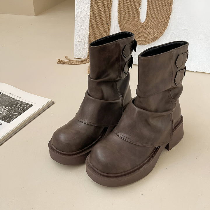 Drune | Stylische Western Cowgirl Boots mit Chunky Absatz