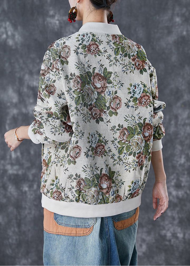 Drune | Beiger Oversized Print Baumwolljacken