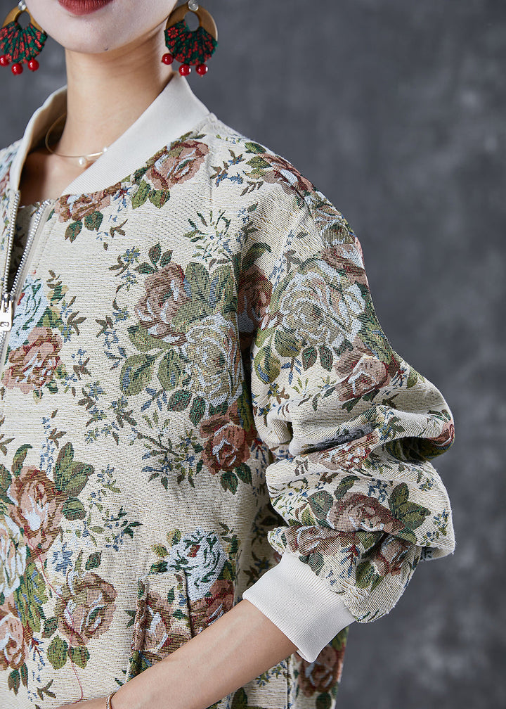Drune | Beiger Oversized Print Baumwolljacken