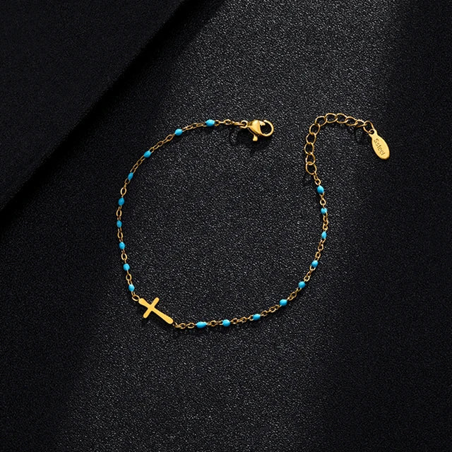 Drune | Goldfarbene Kreuzarmband