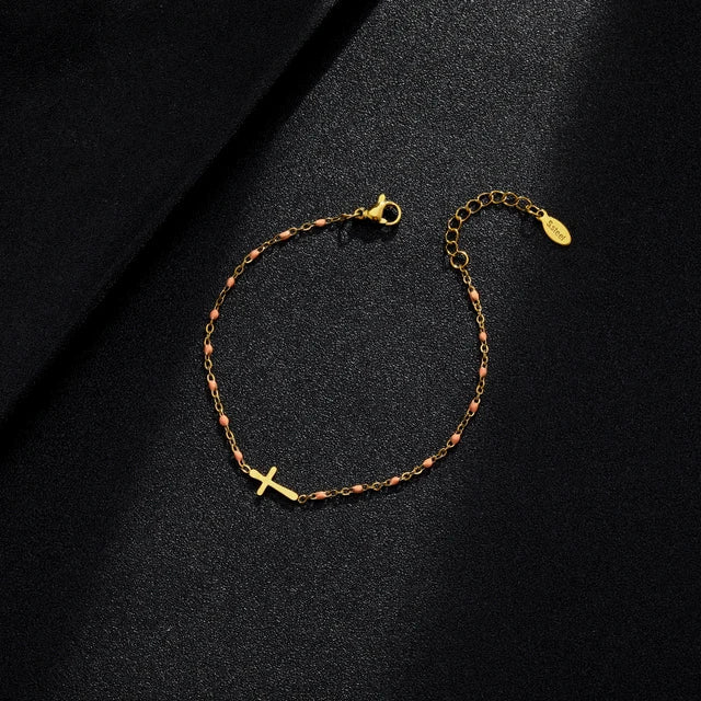 Drune | Goldfarbene Kreuzarmband