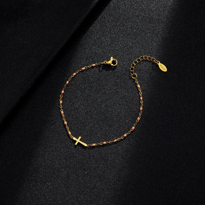 Drune | Goldfarbene Kreuzarmband