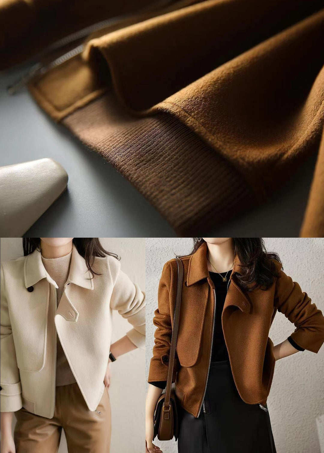 Drune | Schokoladen asymmetrische Patchwork-Wollmäntel