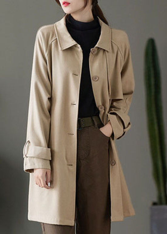 Drune | Khaki Knopf Peter Pan Kragen Taschen Trenchcoats