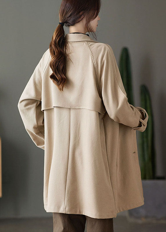 Drune | Khaki Knopf Peter Pan Kragen Taschen Trenchcoats