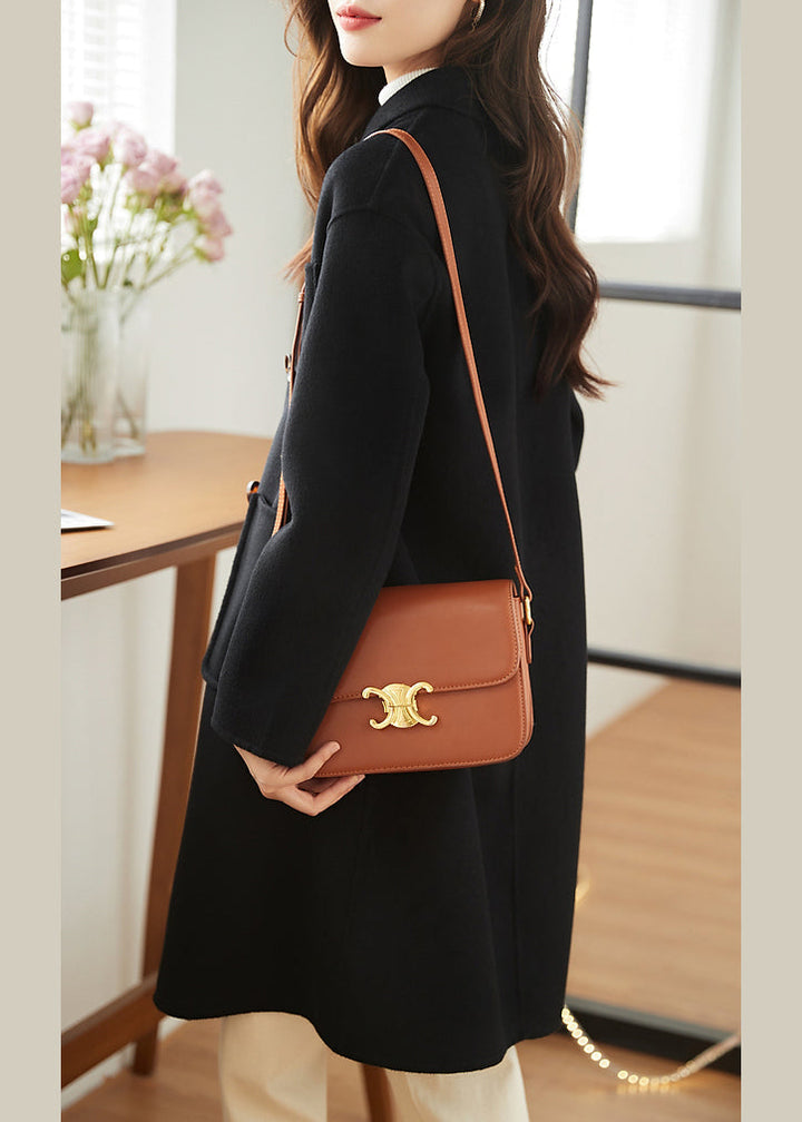 Drune | Lila Doppelbrusttaschen Patchwork Wollen Mäntel