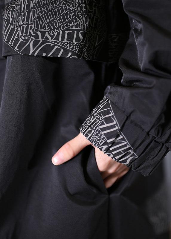 Drune | Plus-Size Mäntel schwarze Reißverschlussmäntel