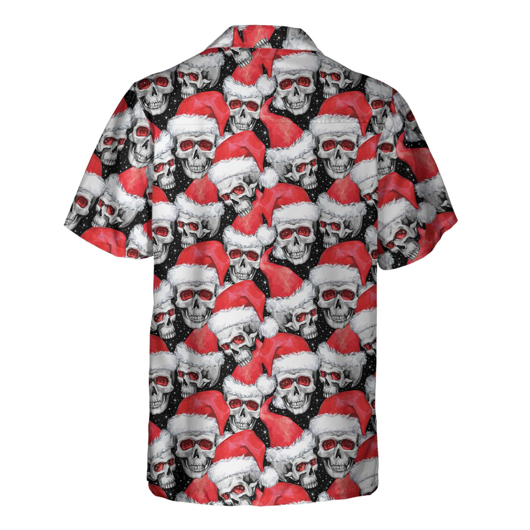 Drune | Modische Weihnachts-Schädel Hawaiian Shirt, Coole Weihnachts Hawaiian Shirt