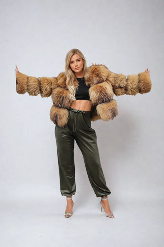 Drune | Felljacke Kurze Flauschige Fell Winterjacke für Damen