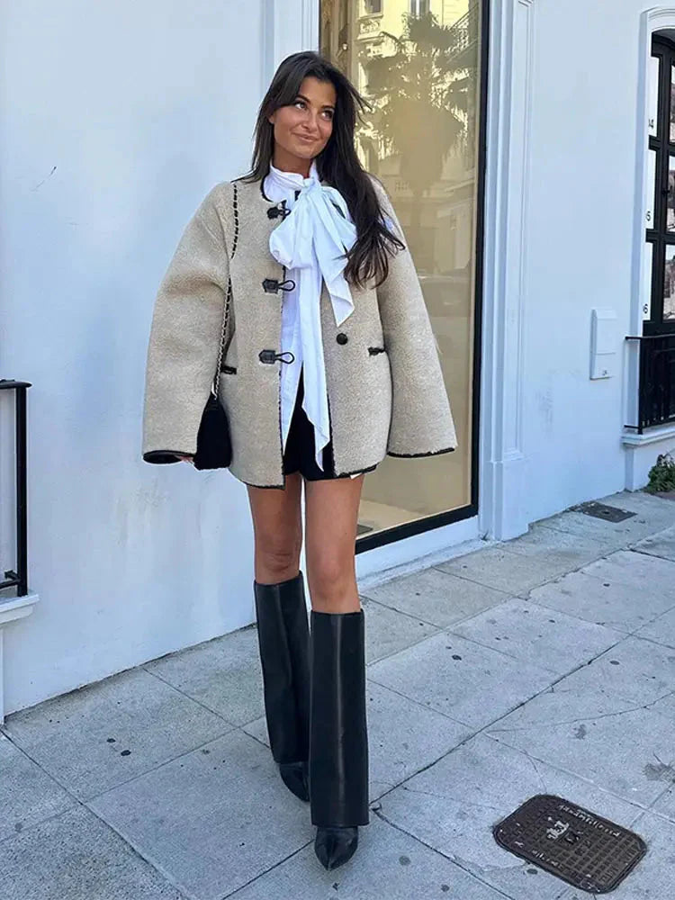 Drune | Coat Übergröße Fluffy Pelzjacke Damen Winterjacken und Jacken