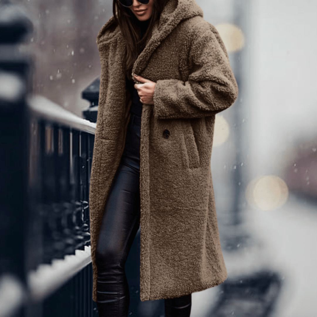 Drune | Faux Fur Gefütterte Jacke mit Kapuze Für Frauen