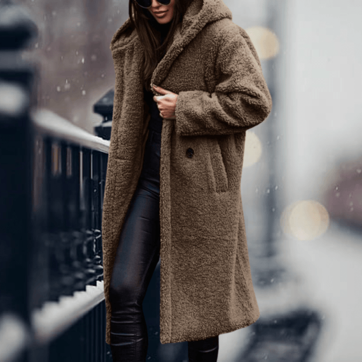 Drune | Faux Fur Gefütterte Jacke mit Kapuze Für Frauen