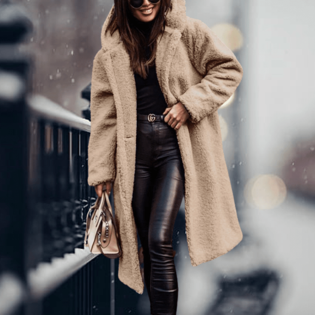 Drune | Faux Fur Gefütterte Jacke mit Kapuze Für Frauen