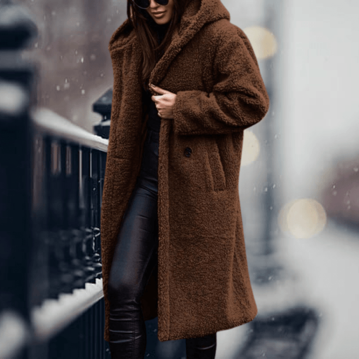 Drune | Faux Fur Gefütterte Jacke mit Kapuze Für Frauen