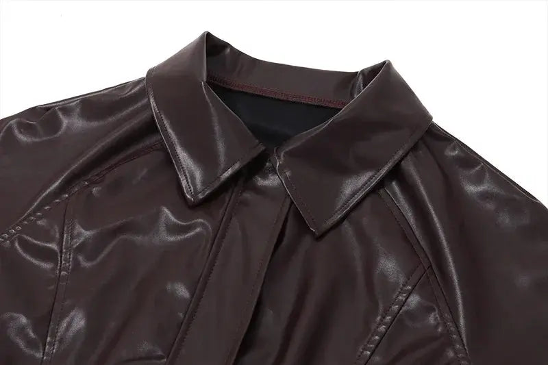 Drune | Übergroße Kunstlederjacke