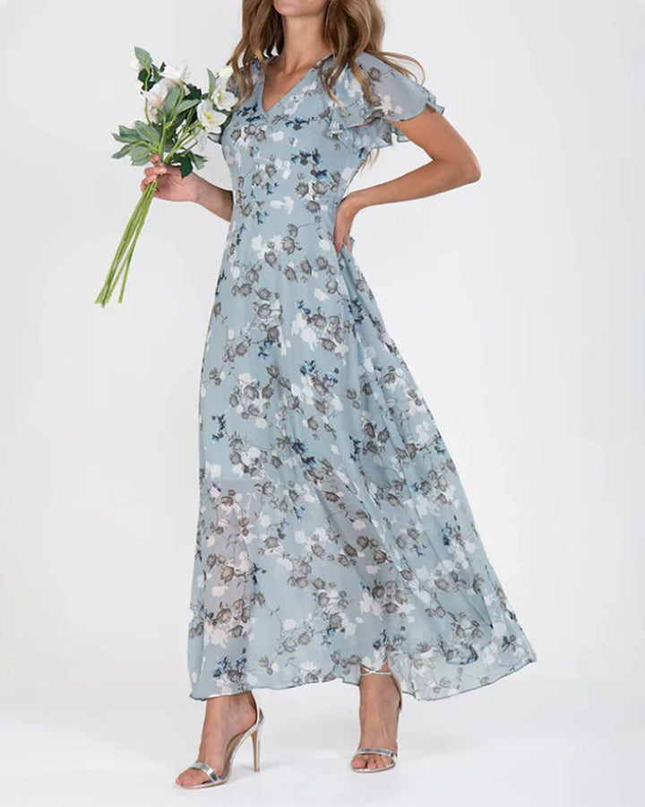 Drune | Geblümtes Chiffonkleid für Damen