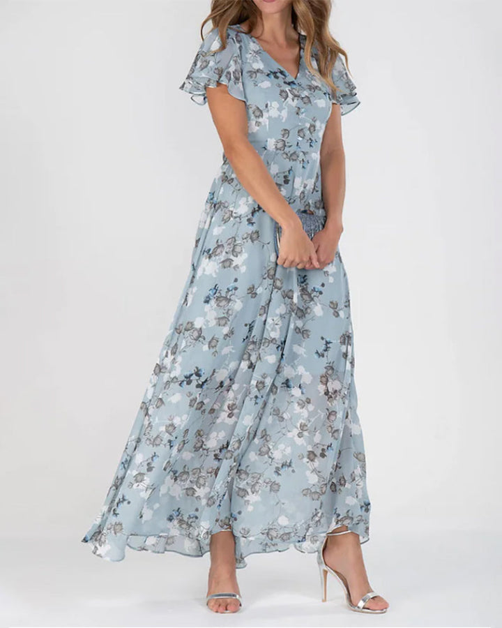 Drune | Geblümtes Chiffonkleid für Damen