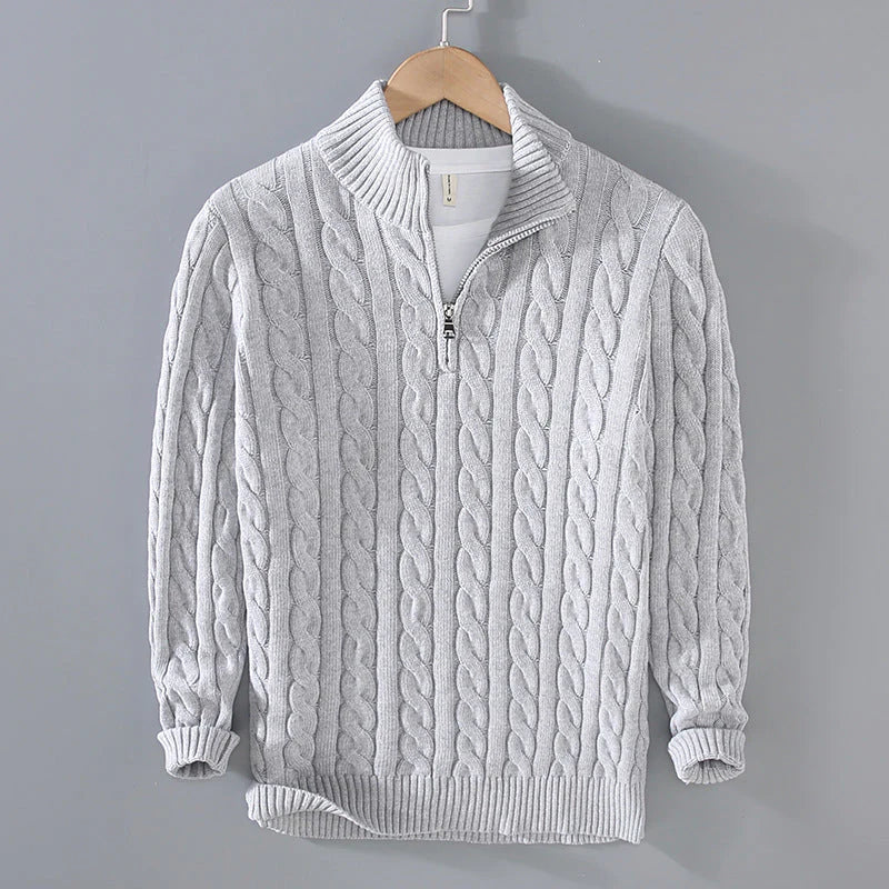 Drune | Strickpullover mit Half-zip Baumwolle Klassisch, Warm