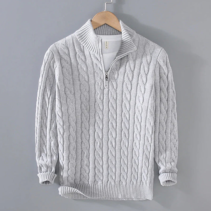 Drune | Strickpullover mit Half-zip Baumwolle Klassisch, Warm