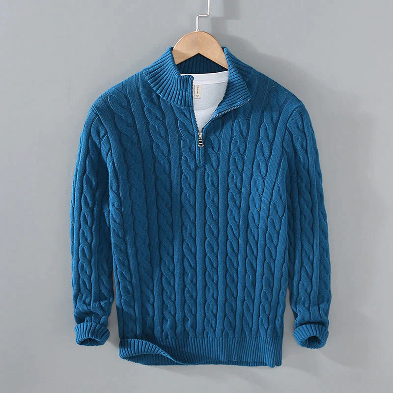 Drune | Strickpullover mit Half-zip Baumwolle Klassisch, Warm