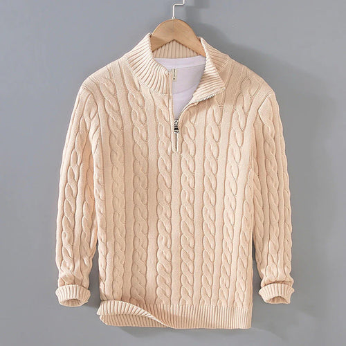 Drune | Strickpullover mit Half-zip Baumwolle Klassisch, Warm