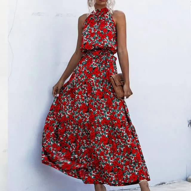 Drune | Strapless Maxikleid mit Blumenmuster
