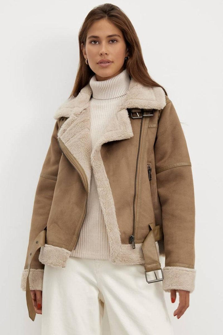 Drune | Aviatorjacke - Kunstwildleder-Oberfläche - Wärme und Stil - Winter-Essential