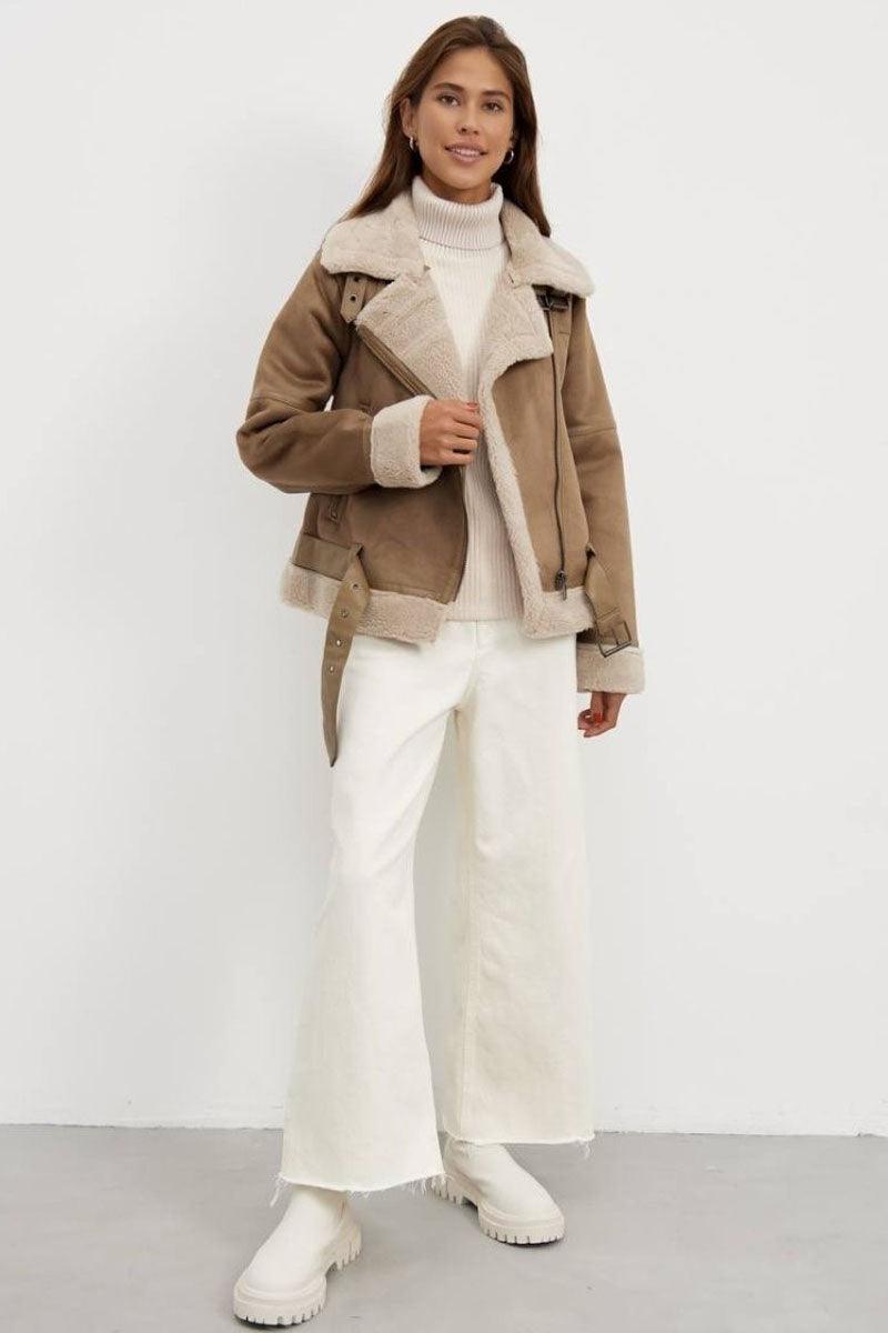 Drune | Aviatorjacke - Kunstwildleder-Oberfläche - Wärme und Stil - Winter-Essential