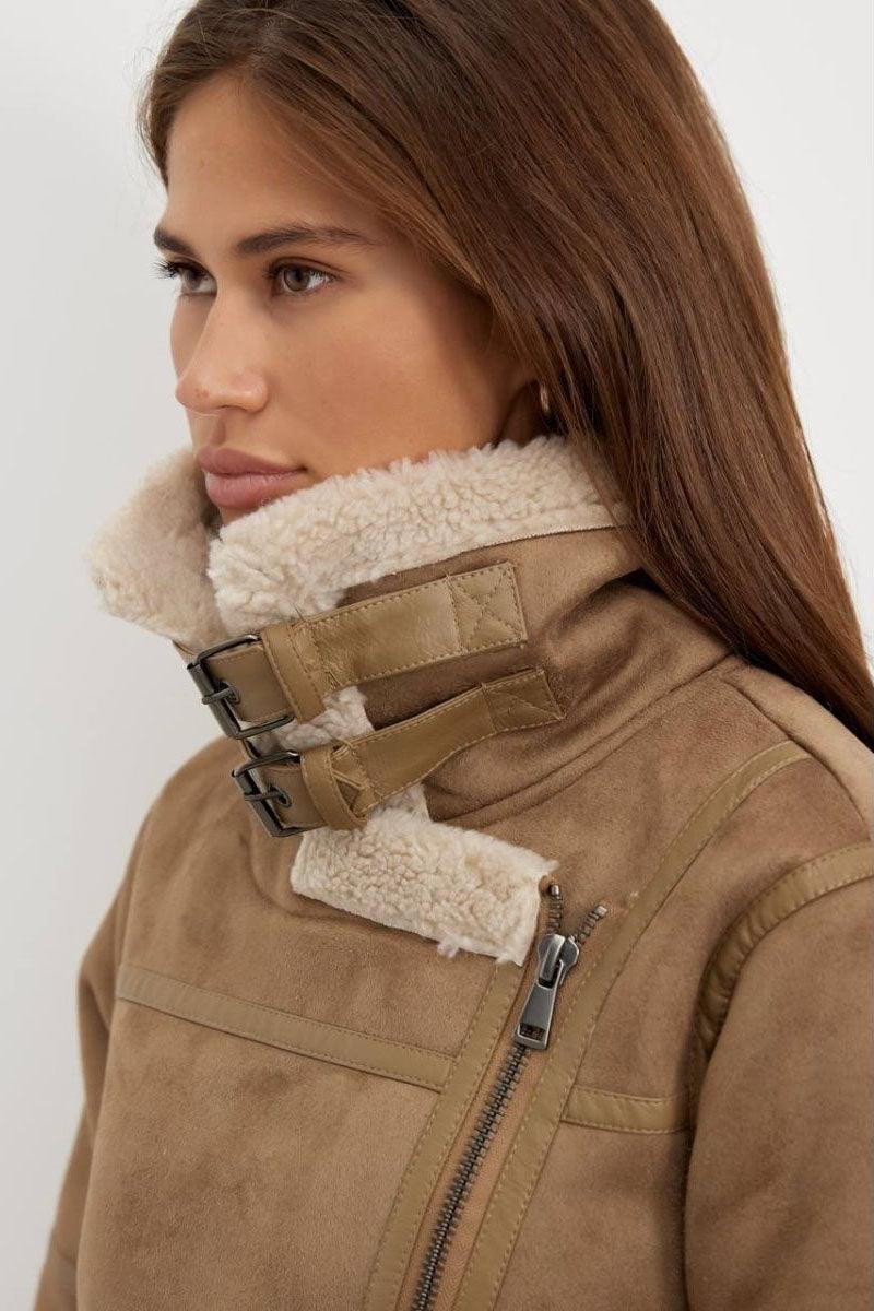 Drune | Aviatorjacke - Kunstwildleder-Oberfläche - Wärme und Stil - Winter-Essential