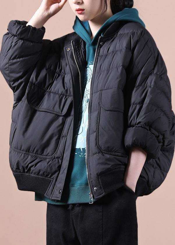 Drune | lässige Damen Parka Jacken schwarz Große Taschen Daunenmantel Winter