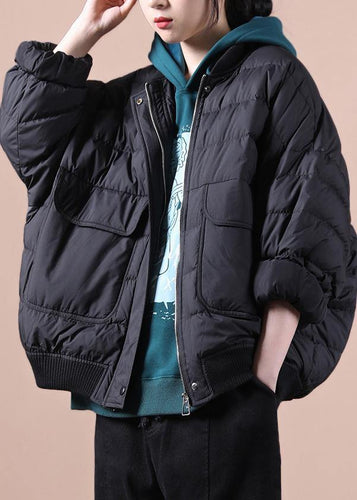 Drune | lässige Damen Parka Jacken schwarz Große Taschen Daunenmantel Winter