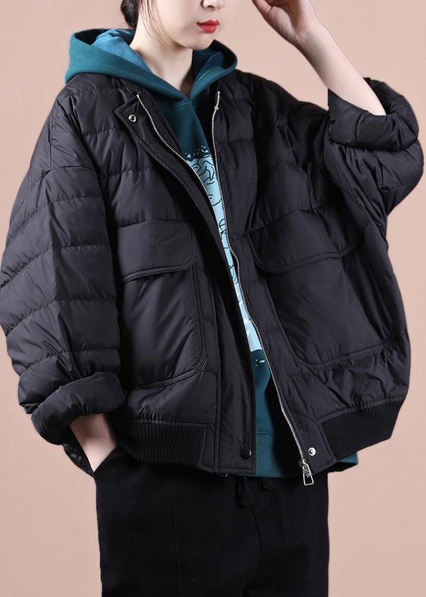 Drune | lässige Damen Parka Jacken schwarz Große Taschen Daunenmantel Winter