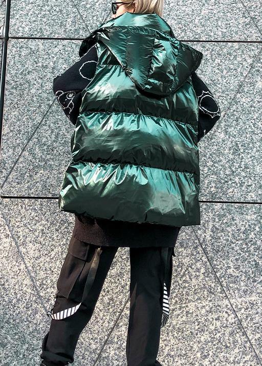 Drune | grüne Damen Parkas Übergröße Winter Kapuzen ärmellose Mäntel