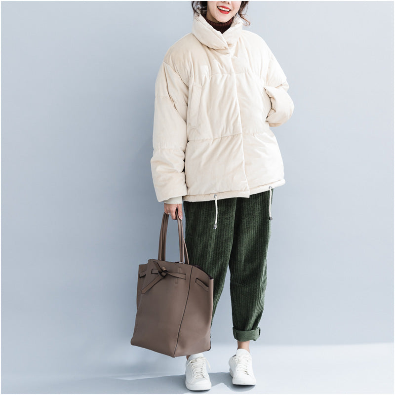 Drune | nude Winterparkas Plus-Size-Bekleidung Stehkragen Schneejacken Warme dicke Wintermäntel