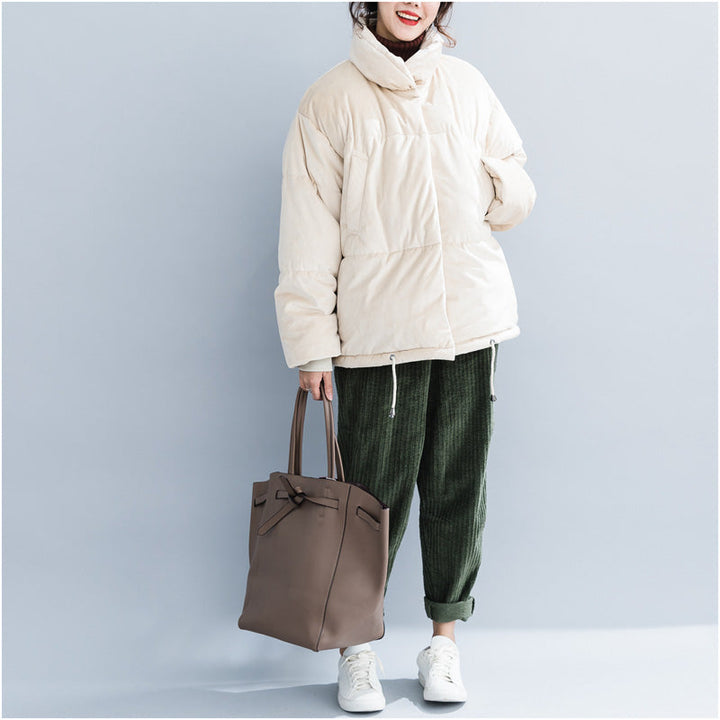 Drune | nude Winterparkas Plus-Size-Bekleidung Stehkragen Schneejacken Warme dicke Wintermäntel