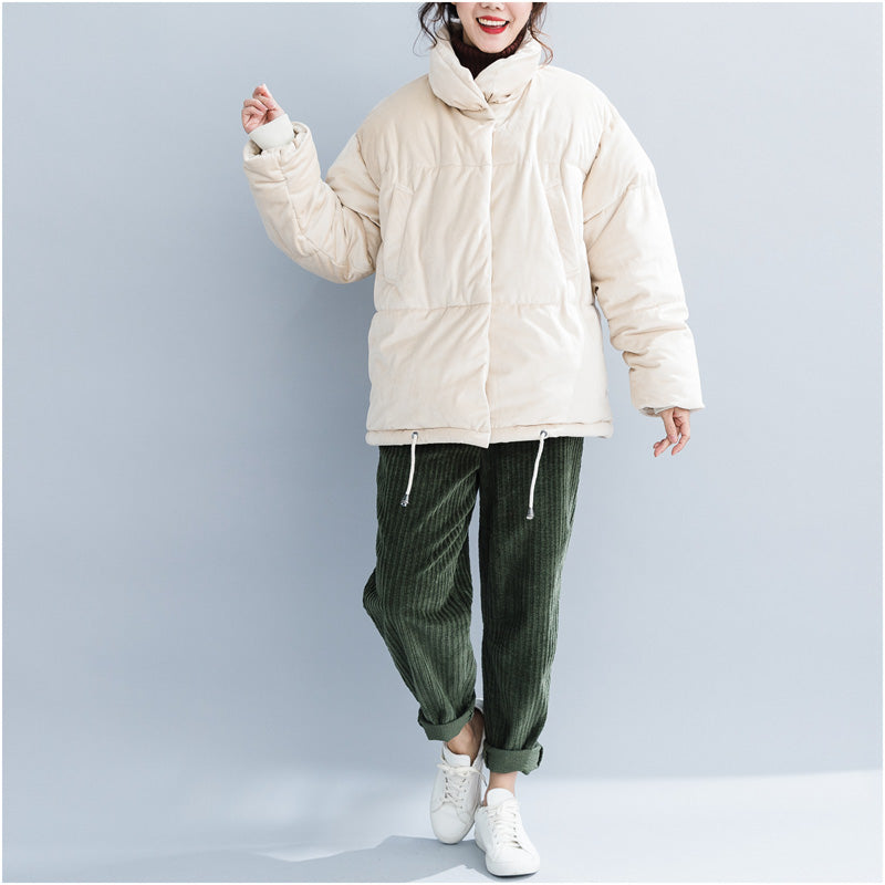 Drune | nude Winterparkas Plus-Size-Bekleidung Stehkragen Schneejacken Warme dicke Wintermäntel