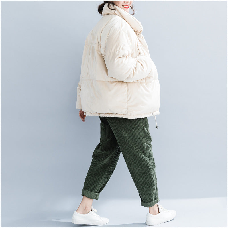 Drune | nude Winterparkas Plus-Size-Bekleidung Stehkragen Schneejacken Warme dicke Wintermäntel